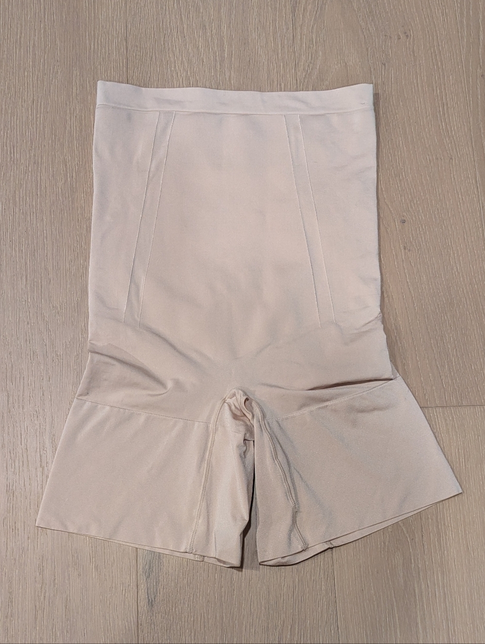 High-Waist Beige Shaping Shorts